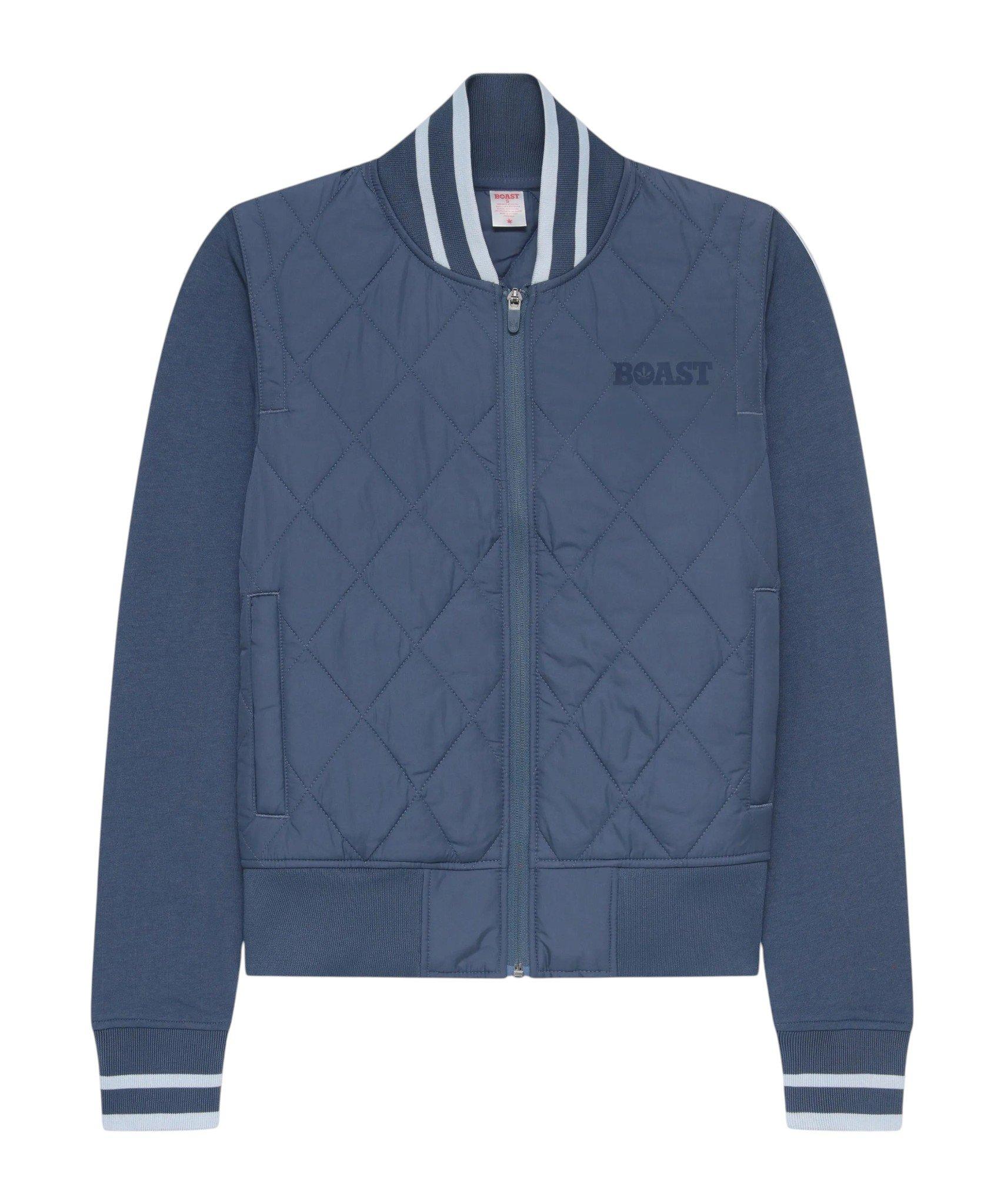 Boast Women's Quilted Varsity Bomber - Navy - NAVY